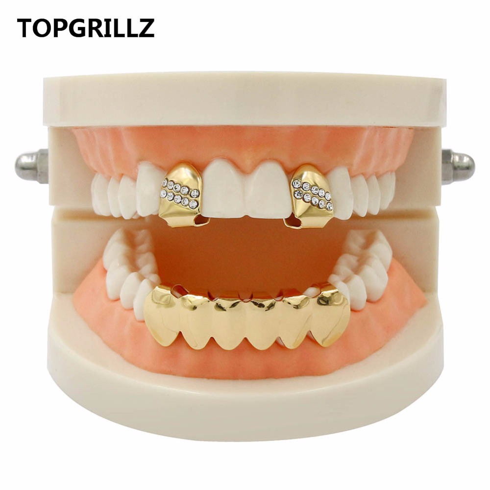 Yellow Body Jewelry - TOPGRILLZ Hip Hop Khuôn Răng Vàng