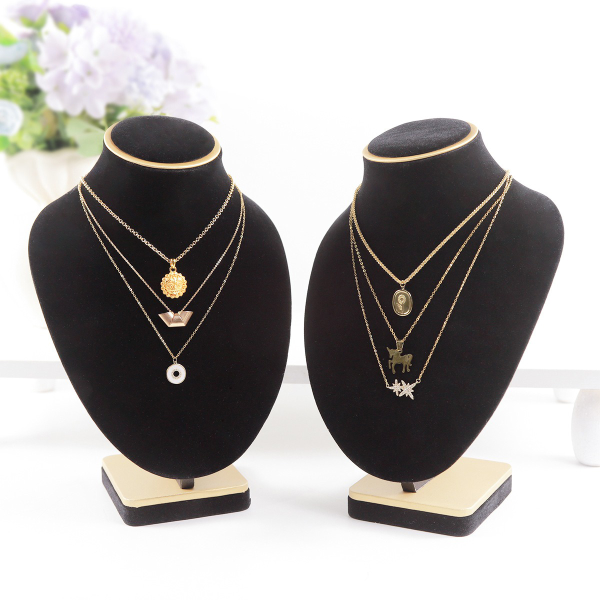 Body Jewelry In Store - Body Black Velvet Jewelry Busts, Realistic