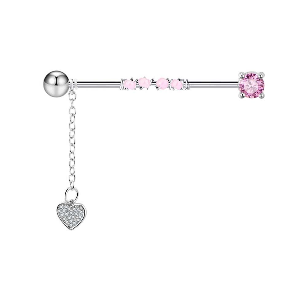 Industrial Barbell Long - Gift Arrow Barbell Heart Pendant Punk