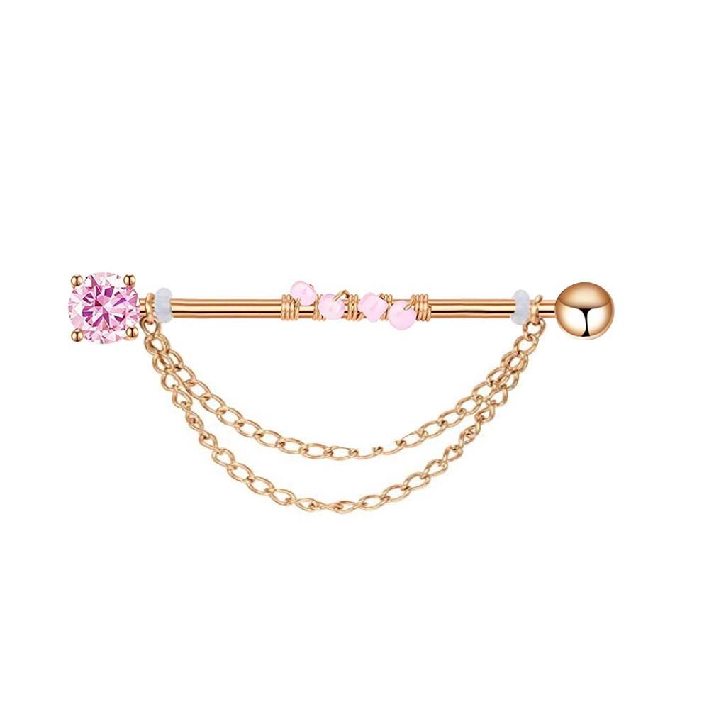 Punk Style Girls Gift Crystal  - đánh giá và giá Industrial Barbell Long