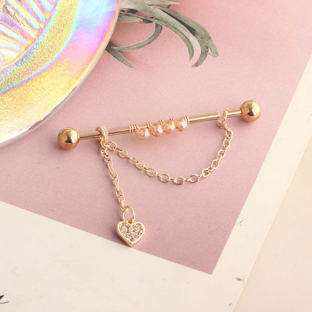 Punk Style Girls Gift Crystal  - đánh giá và giá Industrial Barbell Long