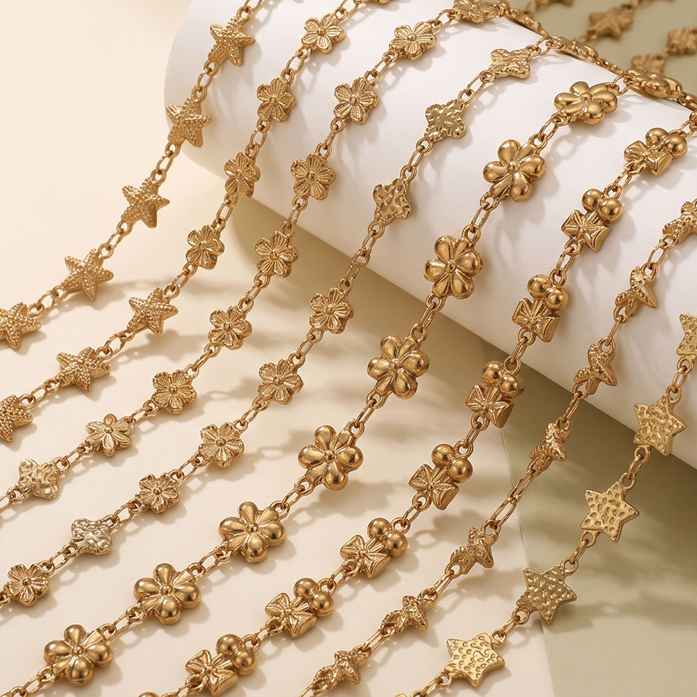 1Meter Stainless Steel Flower  - đánh giá và giá Body Chain Jewelry