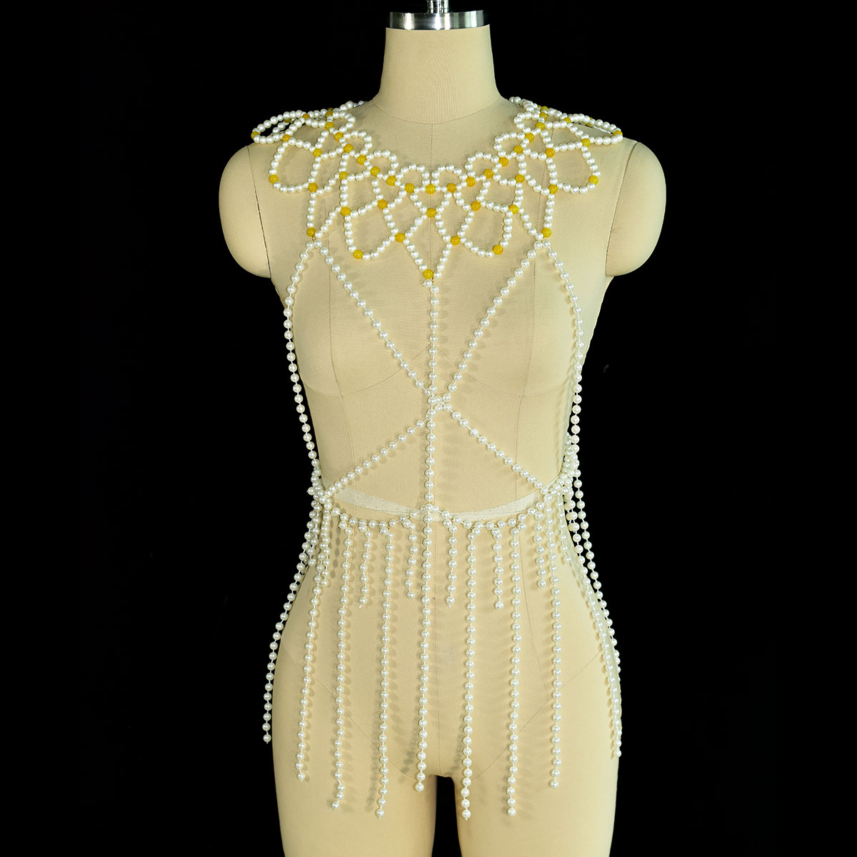 Fashion Faux Pearl Body Jewelr - đánh giá và giá Yellow Body Jewelry