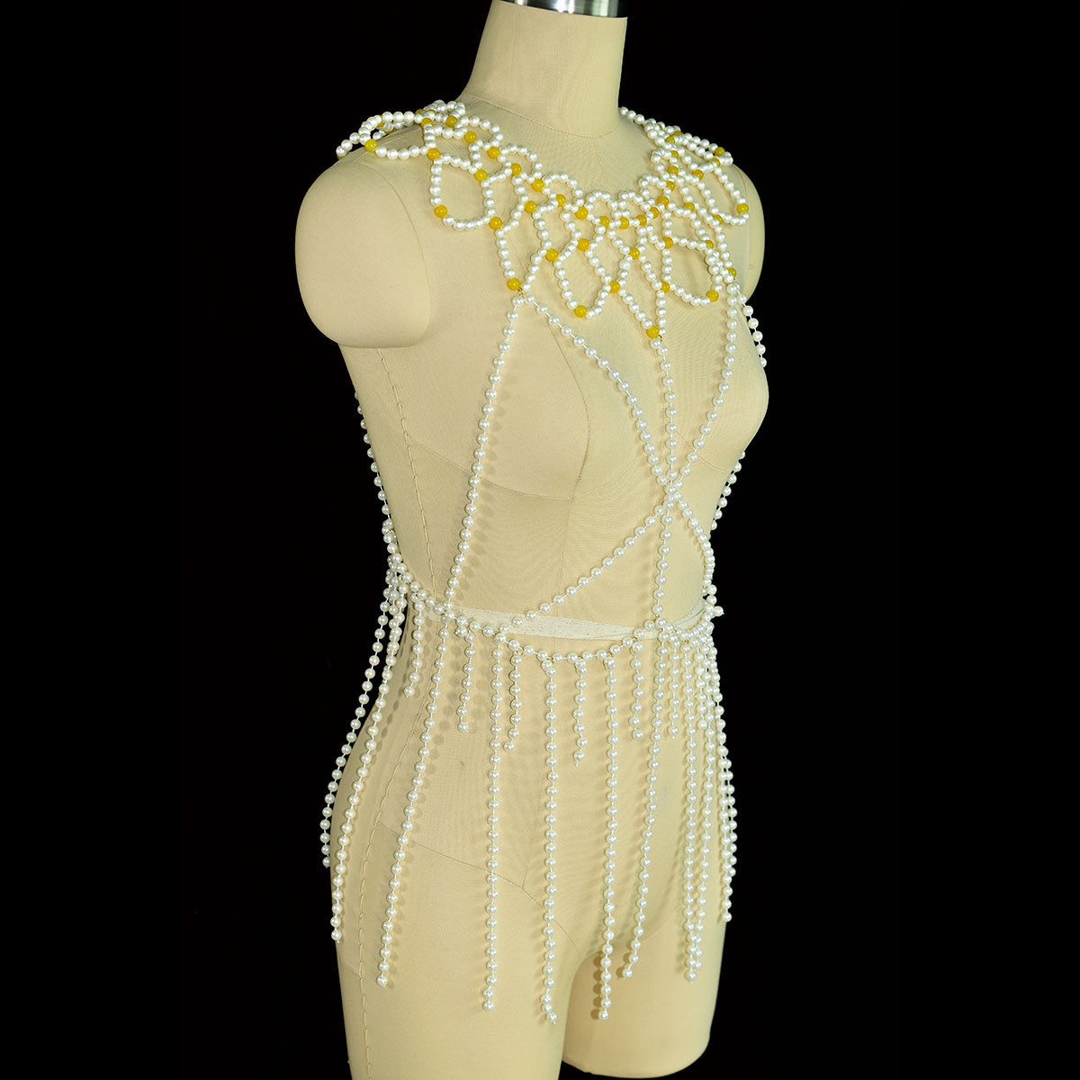 Fashion Faux Pearl Body Jewelr - đánh giá và giá Yellow Body Jewelry