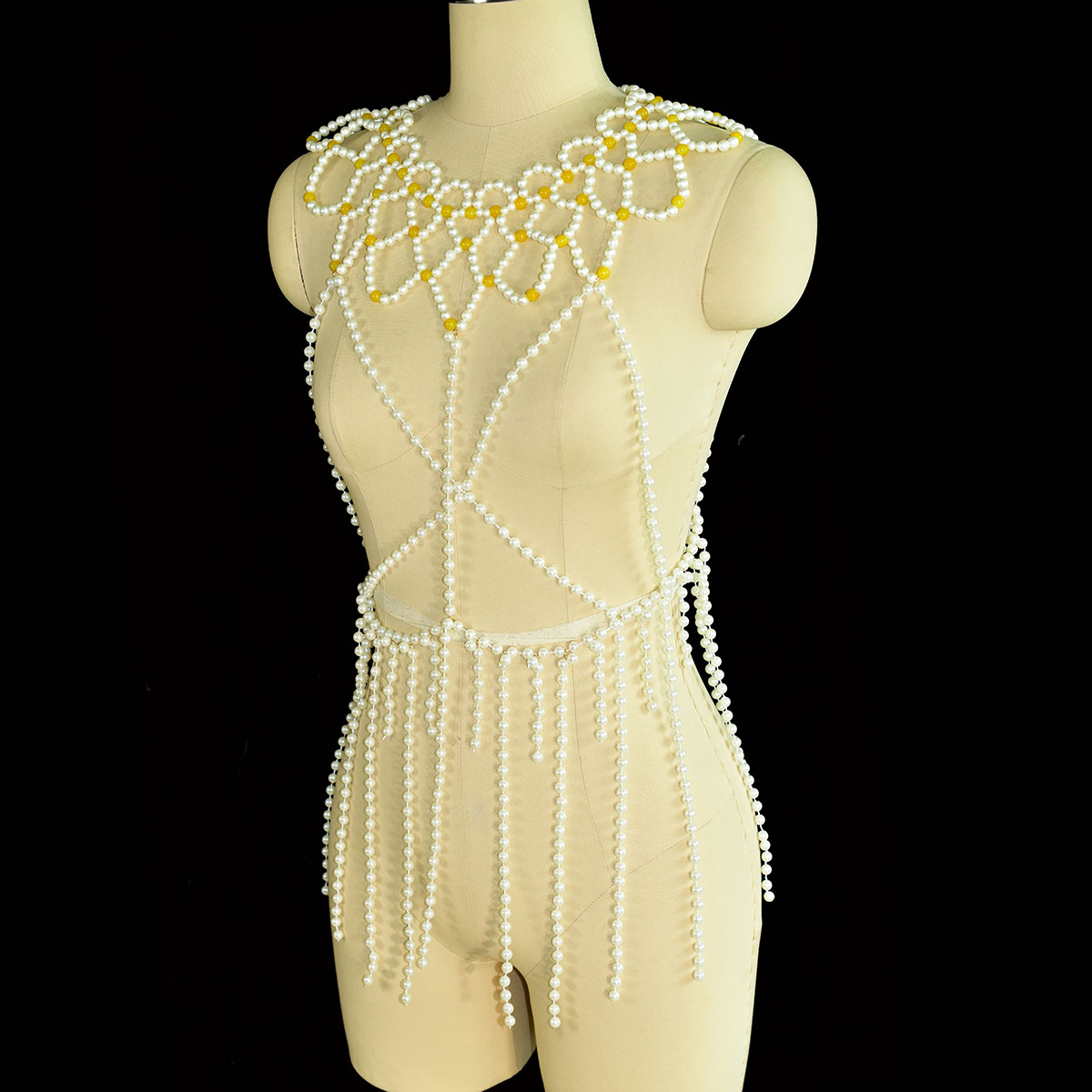 Fashion Faux Pearl Body Jewelr - đánh giá và giá Yellow Body Jewelry