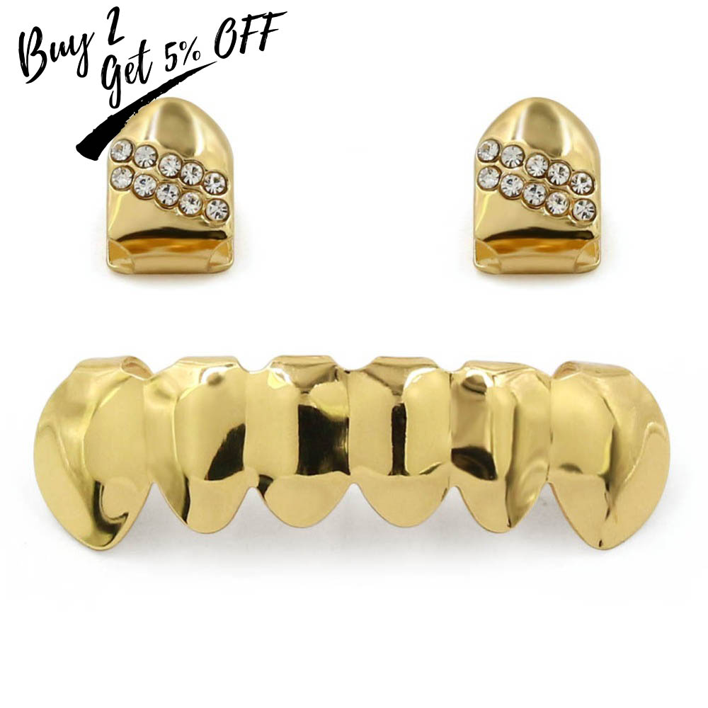 TOPGRILLZ Hip Hop Khuôn Răng V - đánh giá và giá Yellow Body Jewelry