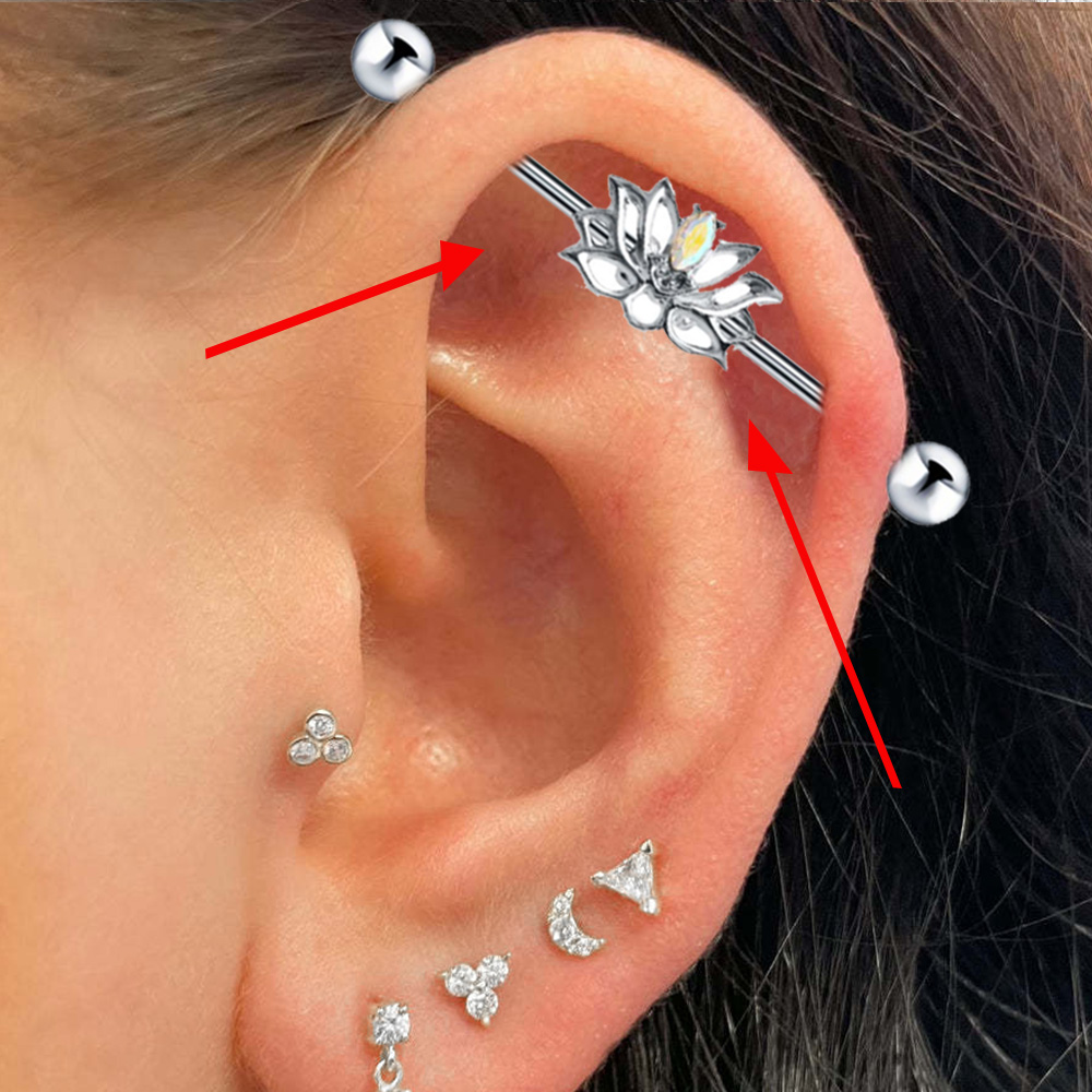 1PC Surgical Steel Industrial  - đánh giá và giá Industrial Barbell Long