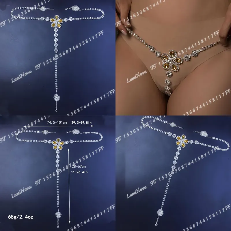 New Sexy Yellow Floral Rhinest - đánh giá và giá Yellow Body Jewelry