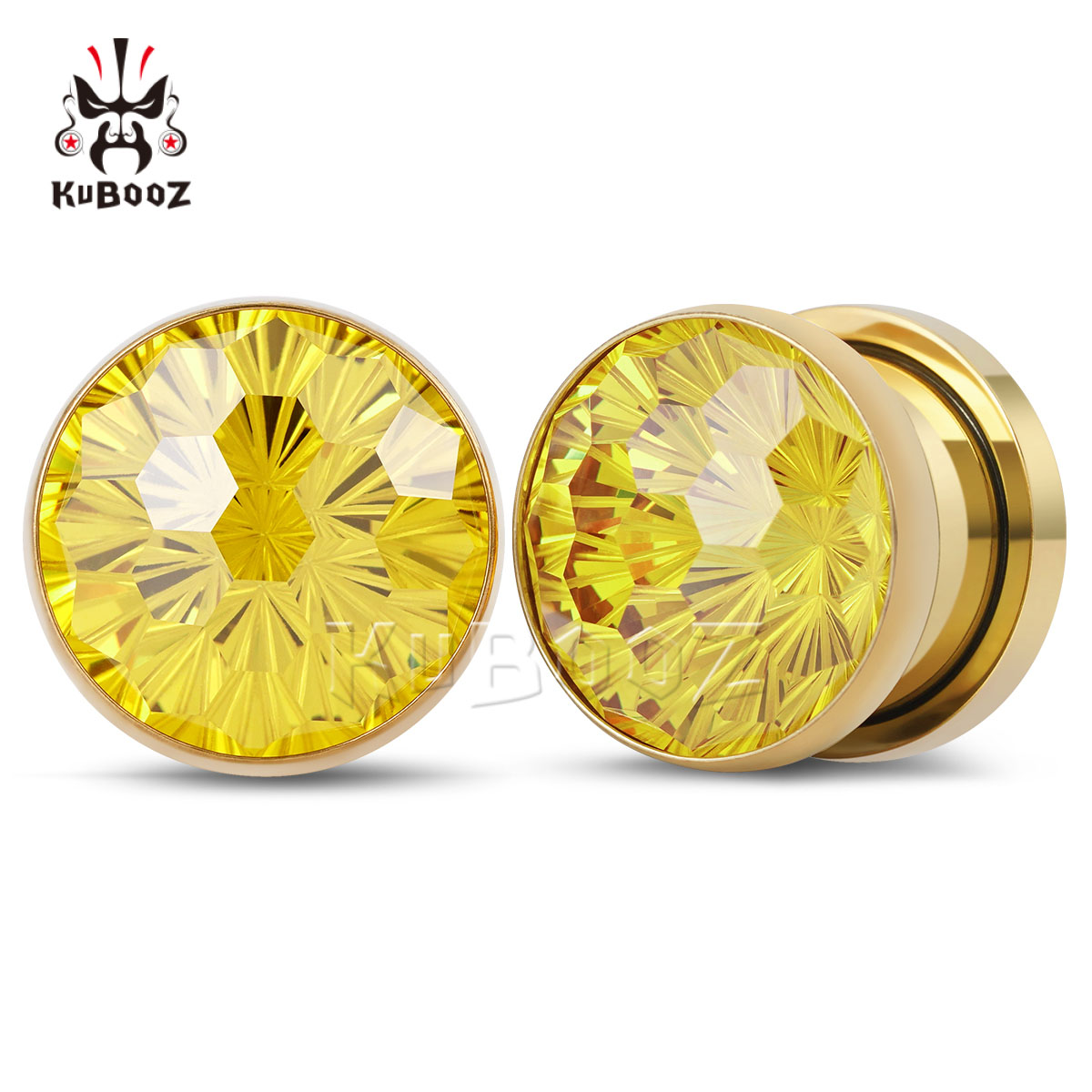 2PCS Shiny Yellow Crystal Diam - đánh giá và giá Yellow Body Jewelry