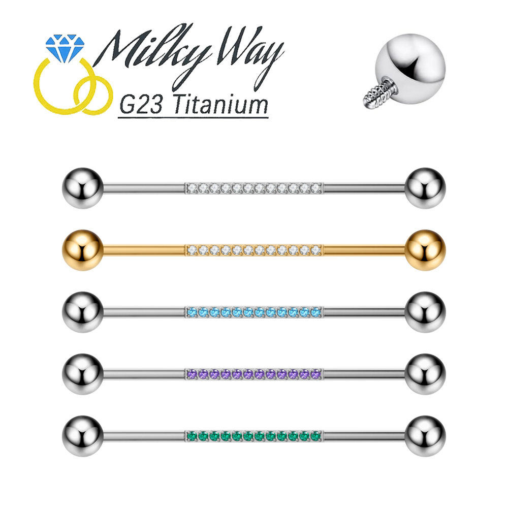 G23 Titanium Body Piercing Jew - đánh giá và giá Industrial Barbell Long