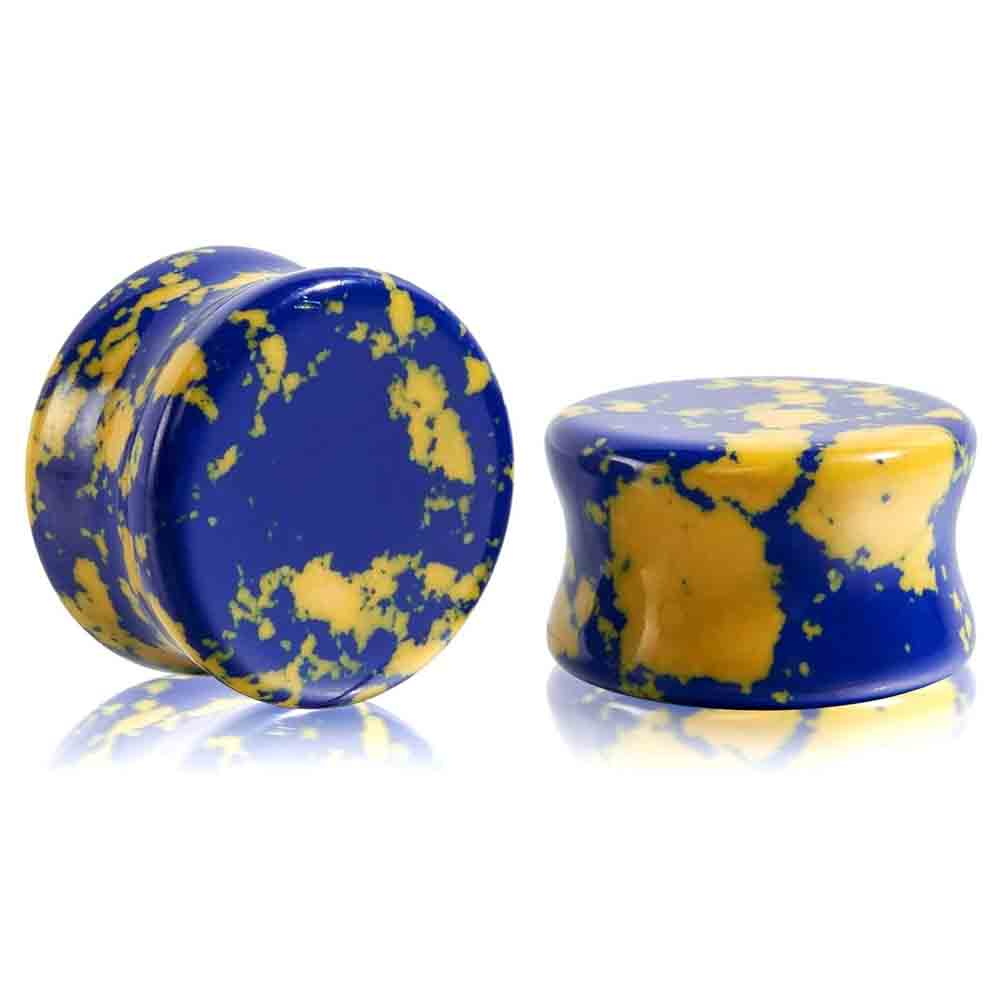Stone Ear Gauges Plugs Saddle  - đánh giá và giá Yellow Body Jewelry