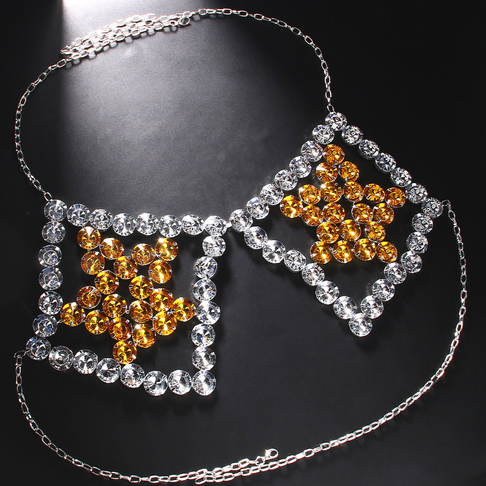 Sexy Yellow Pentagram Chest Ch - đánh giá và giá Yellow Body Jewelry