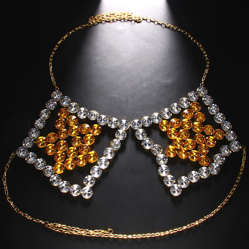 Sexy Yellow Pentagram Chest Ch - đánh giá và giá Yellow Body Jewelry