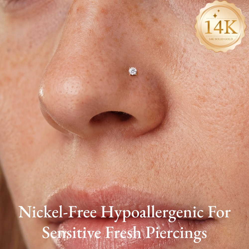 DIeSchein 14K Solid Gold Nose  - đánh giá và giá Yellow Body Jewelry