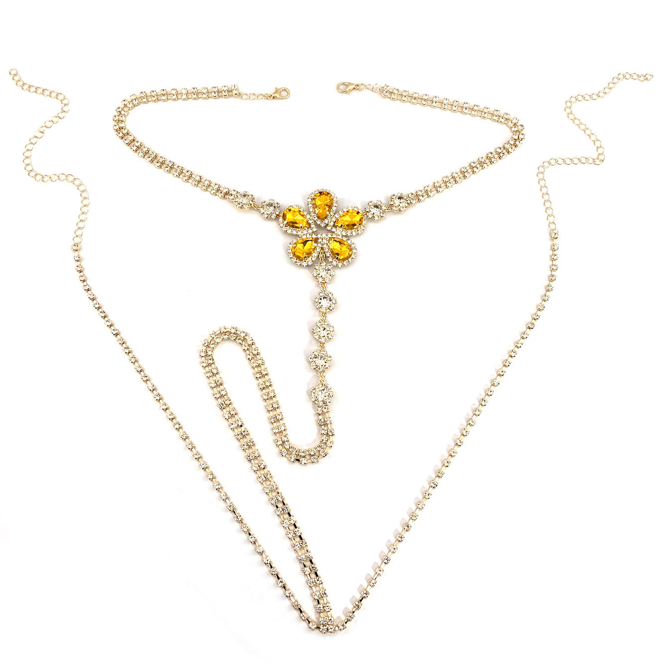 1pc Flower Shaped Sexy Rhinest - đánh giá và giá Body Chain Jewelry