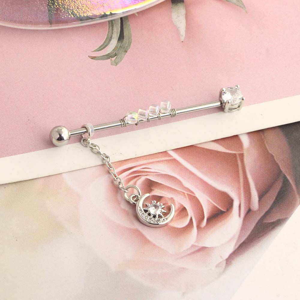 Piercing Punk Style Heart Pend - đánh giá và giá Industrial Barbell Long