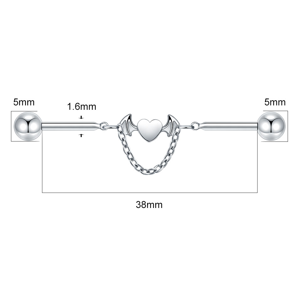 1Pc Titanium CZ Industrial Hel - đánh giá và giá Industrial Barbell Long